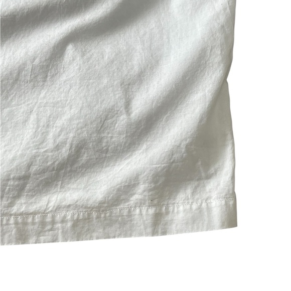 Finley NWOT white cotton poplin ruffle button down blouse with cap sleeves - Picture 7 of 10